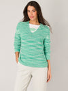 Falicity sweater, Jungle green / multicolor