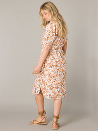 Zehra dress, light brown / multicolor
