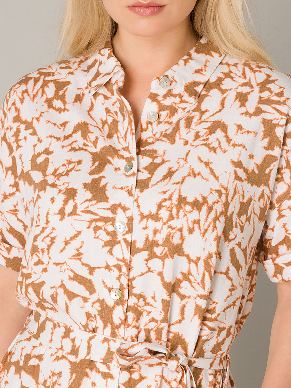 Zehra dress, light brown / multicolor