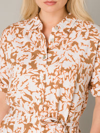 Zehra dress, light brown / multicolor