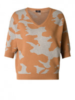 Nienke sweater, dark camel / grey