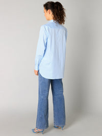 Rae shirt, light blue/off white