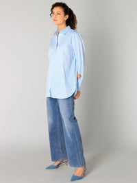 Rae shirt, light blue/off white