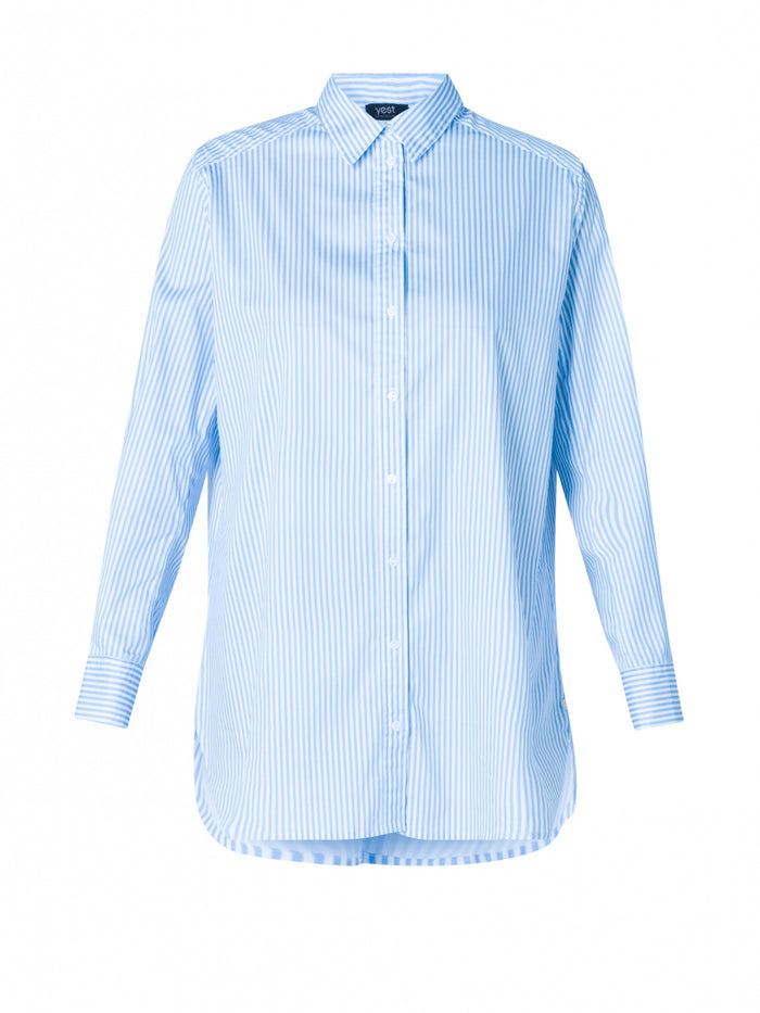 Rae shirt, light blue/off white