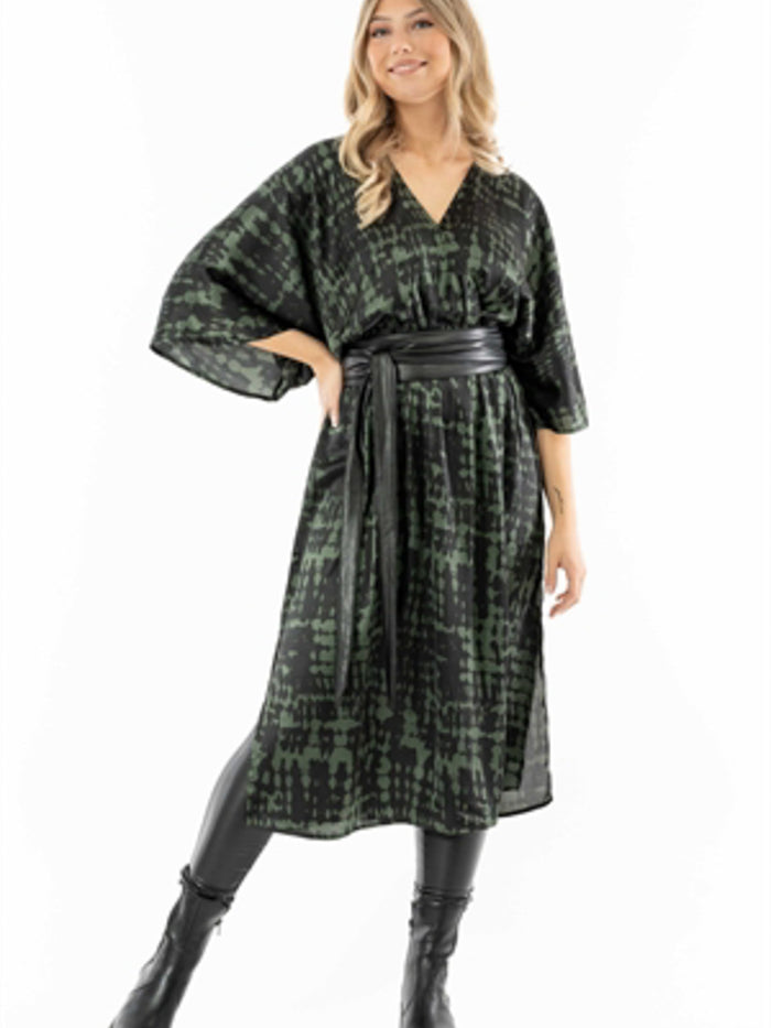 Nala dress, Empire green/black