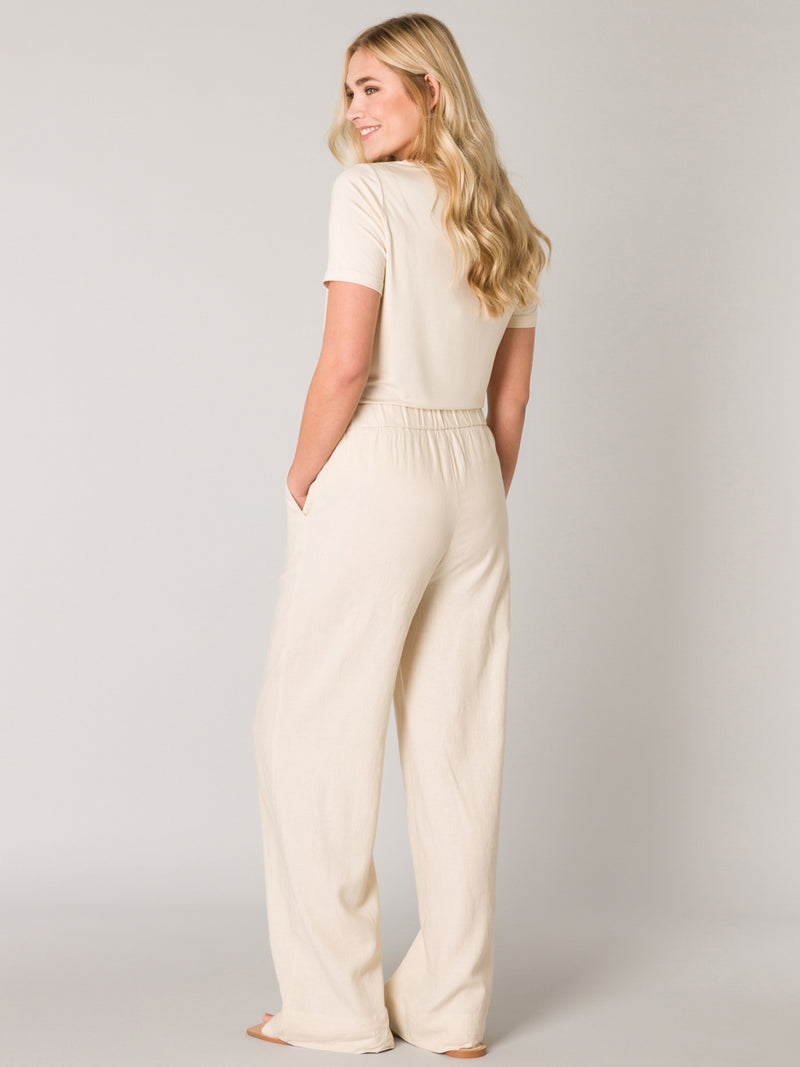 Yul -pellavahousut, light beige