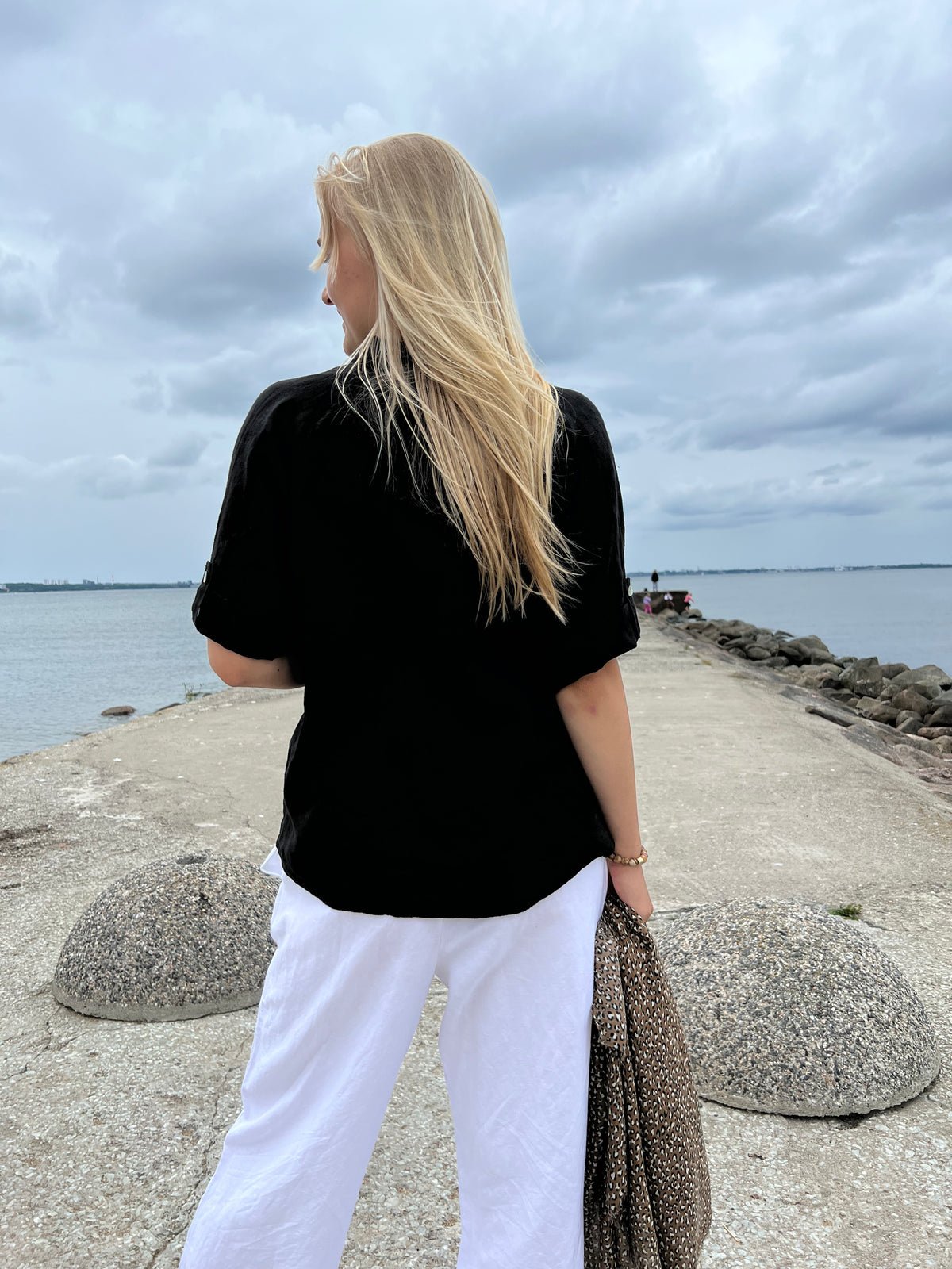 Palma -pellavapaita, musta