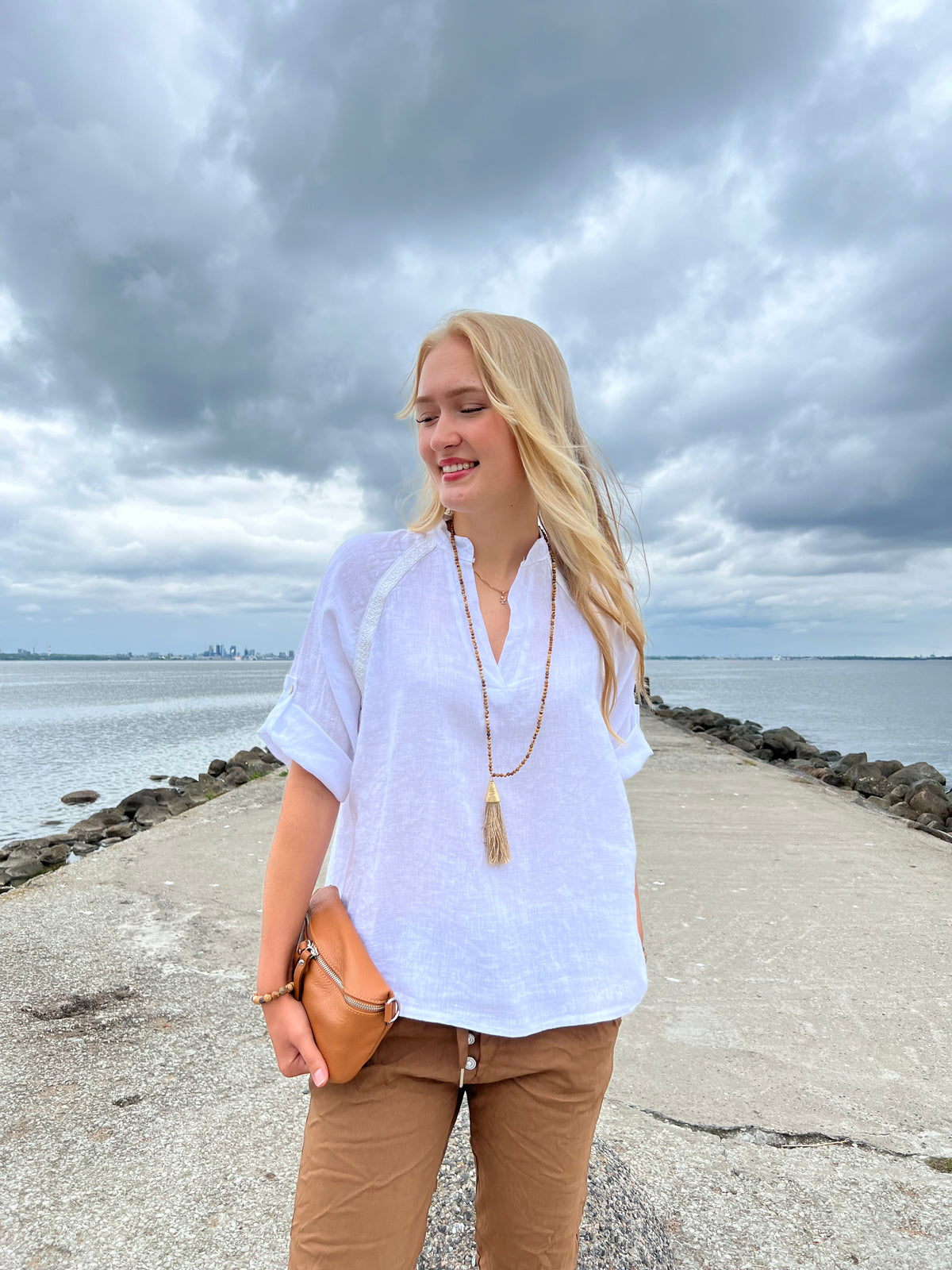 Palma linen shirt, white