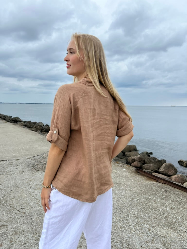 Palma -pellavapaita, camel