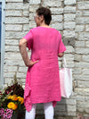 Genova linen dress, fuchsia