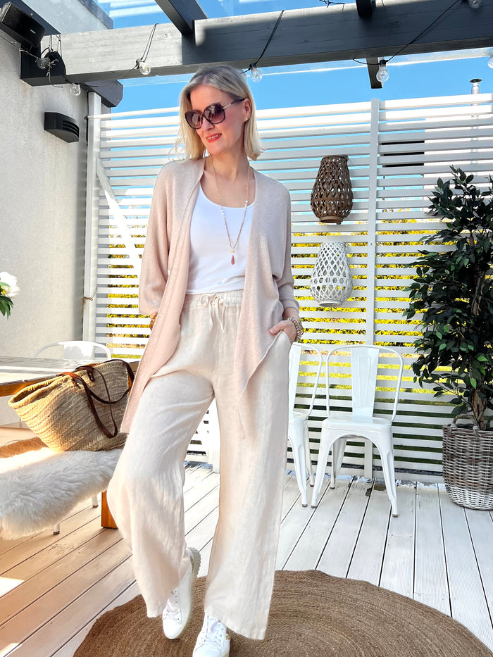 Elena linen trousers, beige