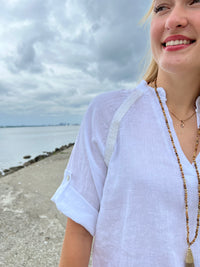 Palma linen shirt, white