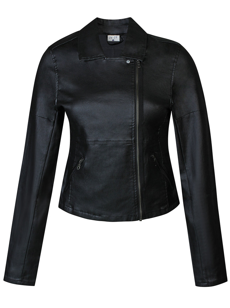 Hillary-cout biker jacket, black