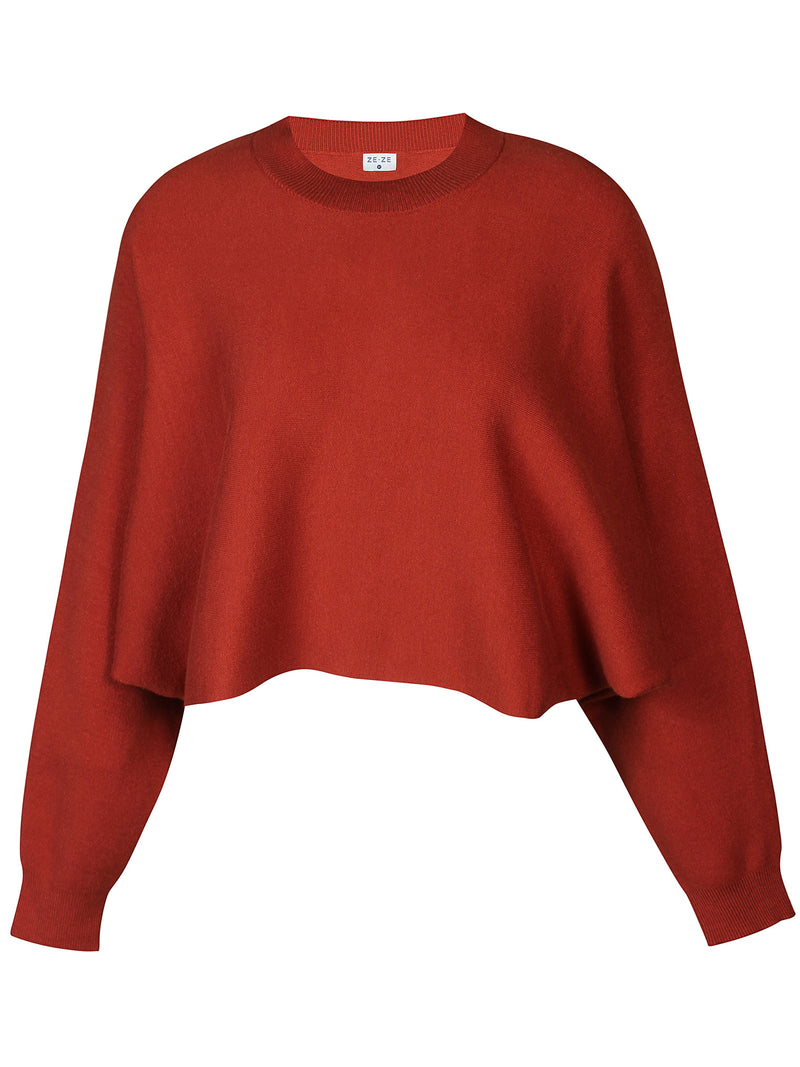 Romin sweater, burnt brick red