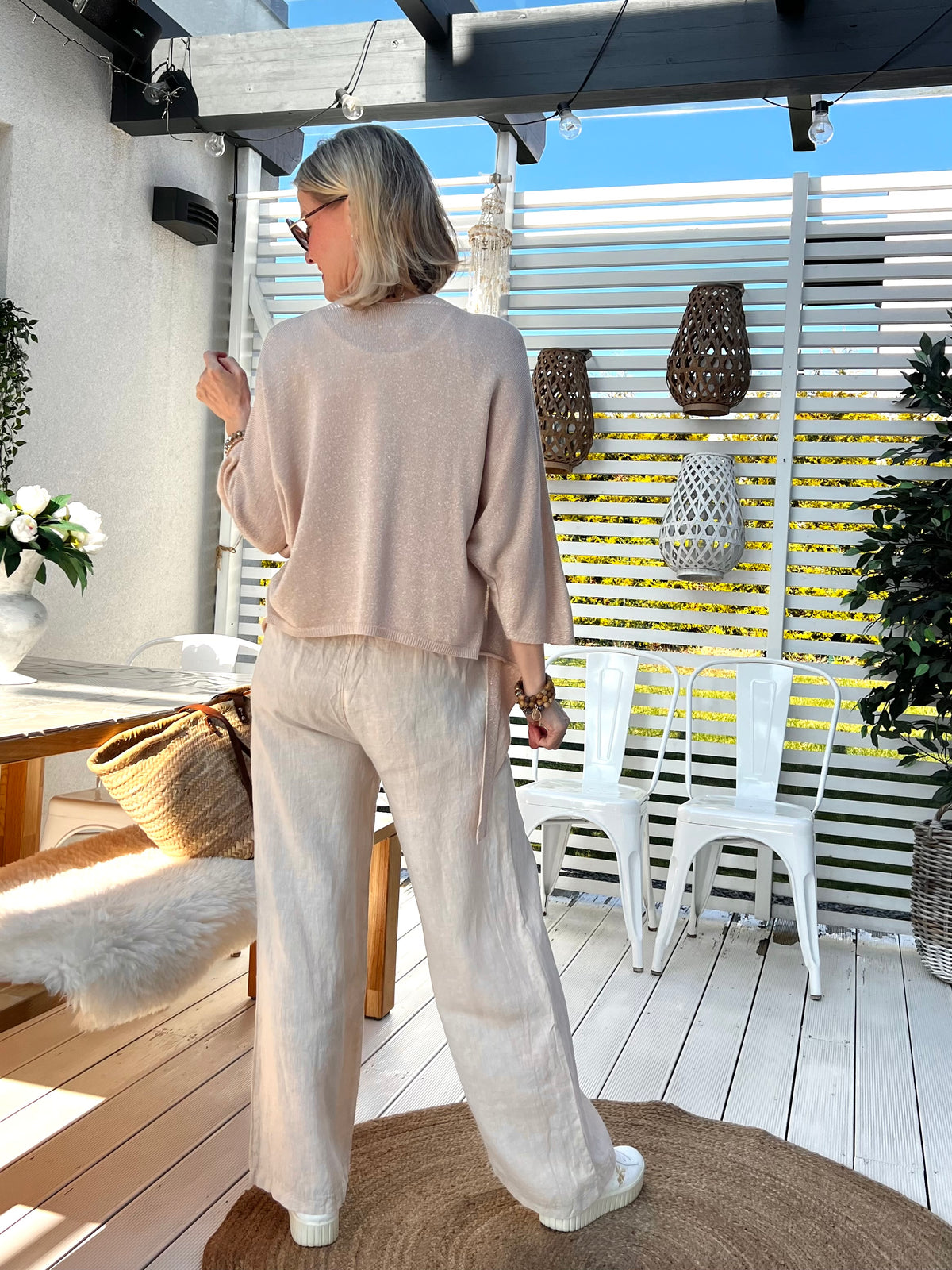 Elena linen trousers, beige