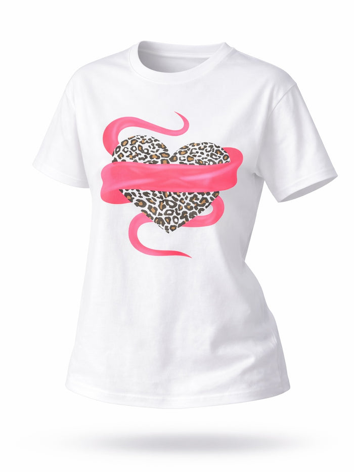 Heart -t-paita, valkoinen / pinkki