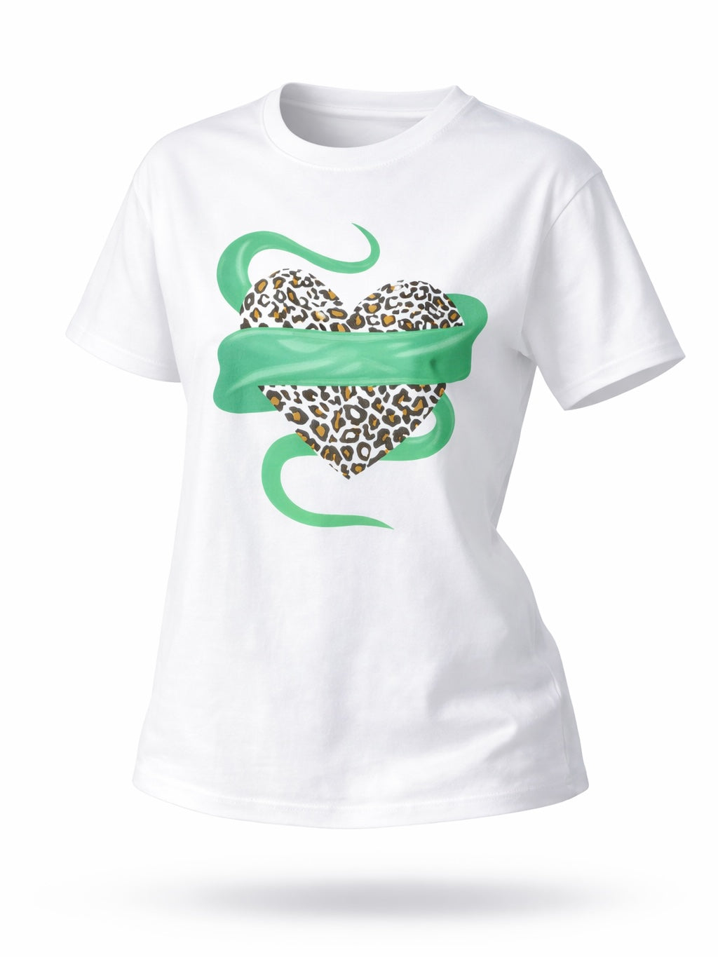 Heart -t-paita, valkoinen / vihreä