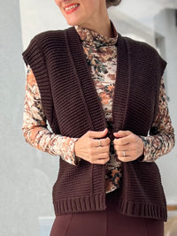 Sue cardigan, black coffee