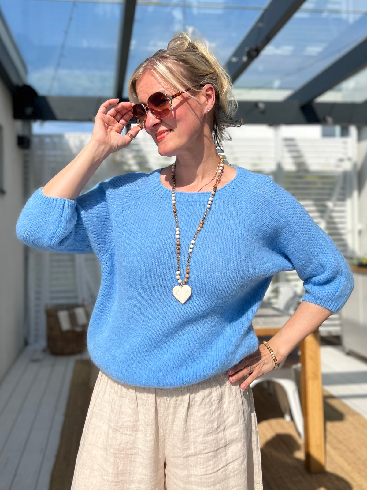 Cara -neule, sininen