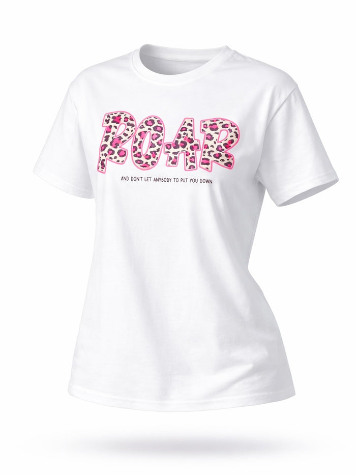 Roar -t-paita, valkoinen / pinkki