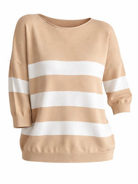 Sole -neule, toffee / valkoinen