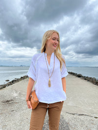 Palma linen shirt, white