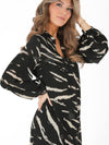 Bonnie dress, black / gray / creme