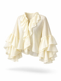 Gemma -röyhelöpaita, vaalea keltainen