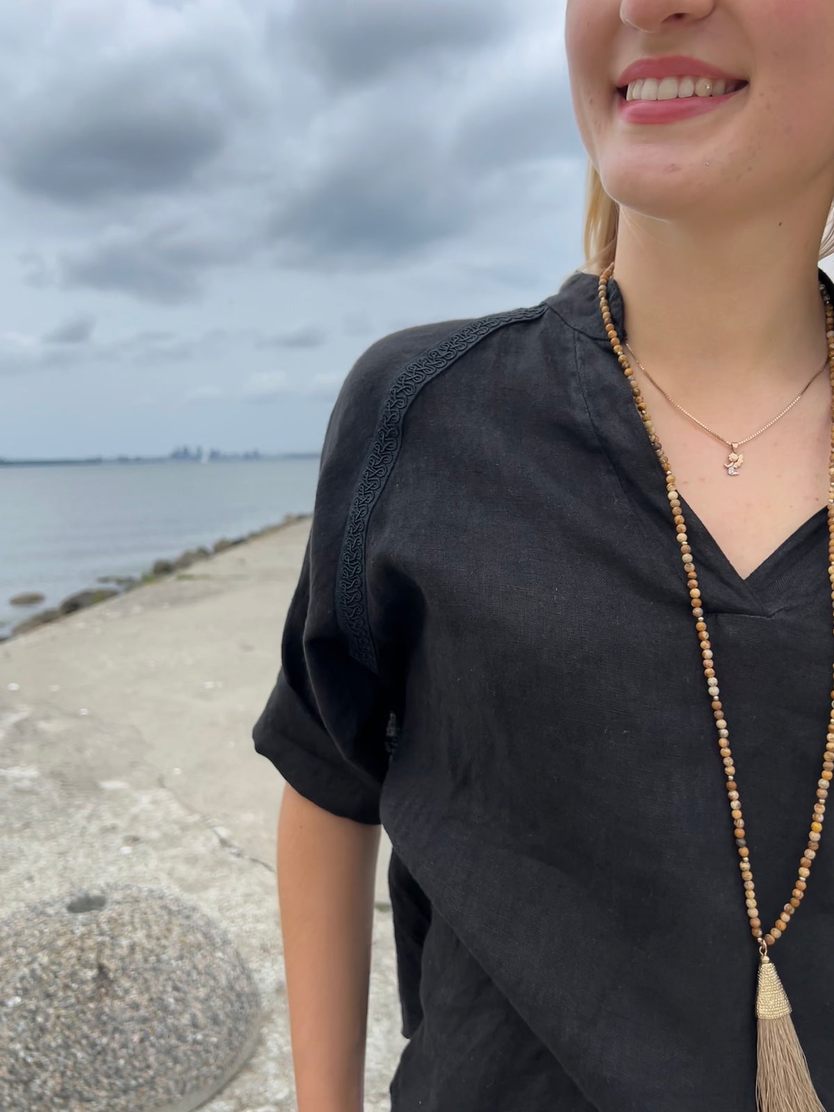 Palma -pellavapaita, musta