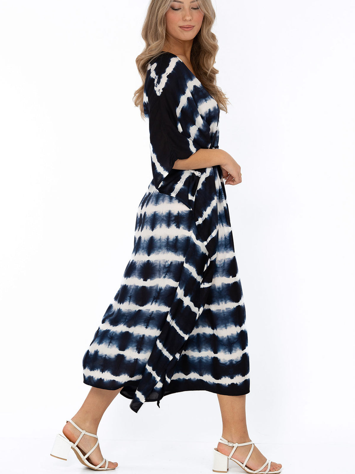 Daphne dress, indigo / creme