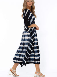 Daphne dress, indigo / creme