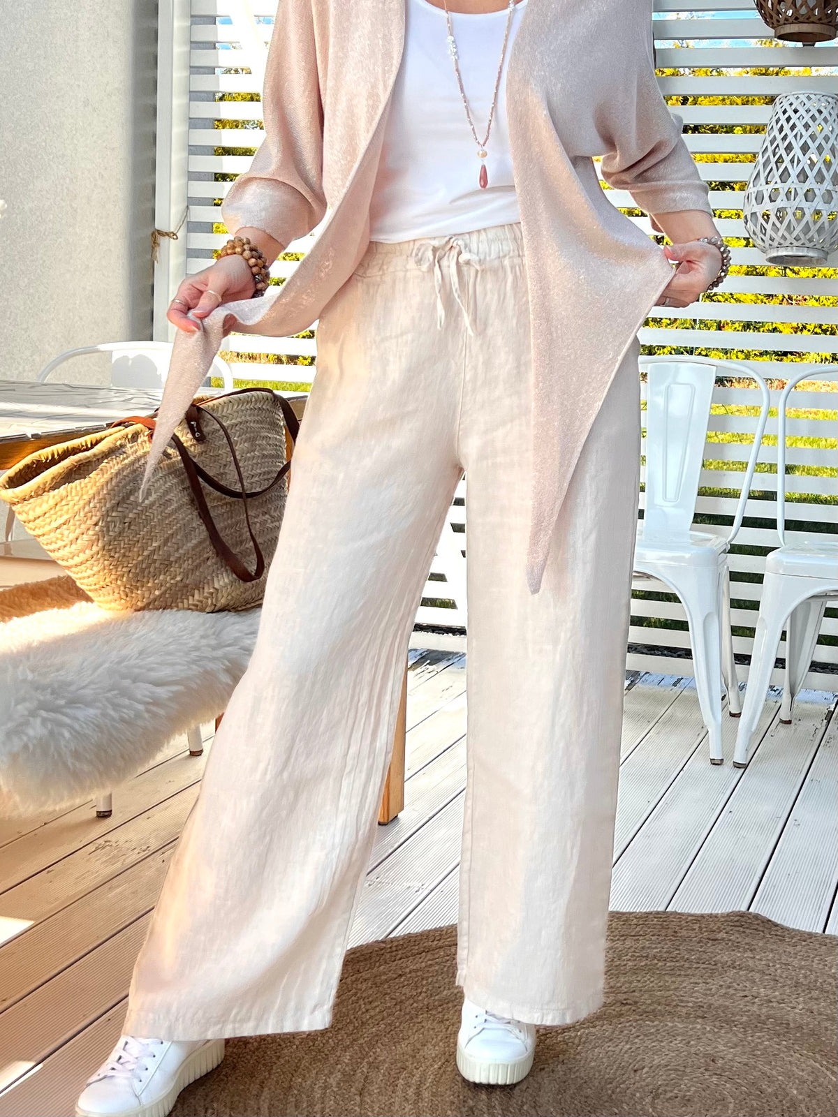 Elena linen trousers, beige