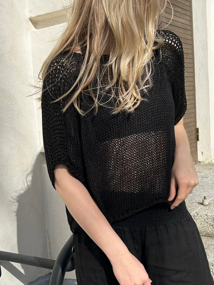 Zoe cotton sweater, black