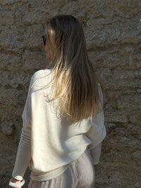 Clea asymmetrical sweater, vanilla 