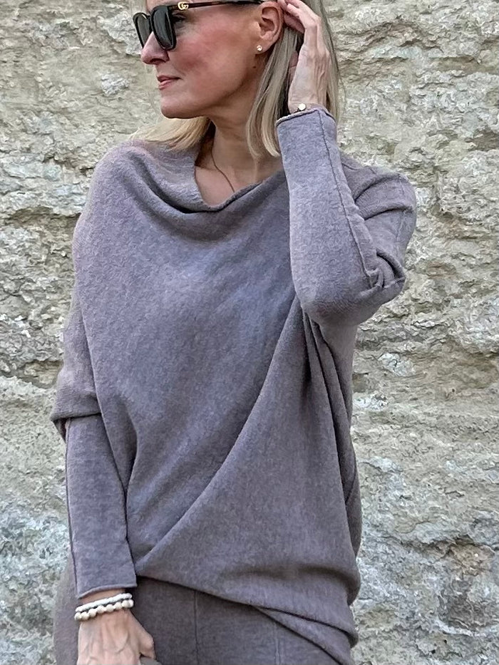 Clea asymmetrical sweater, chai