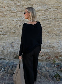 Clea asymmetrical sweater, black