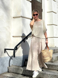 Alena linen trousers, light sand