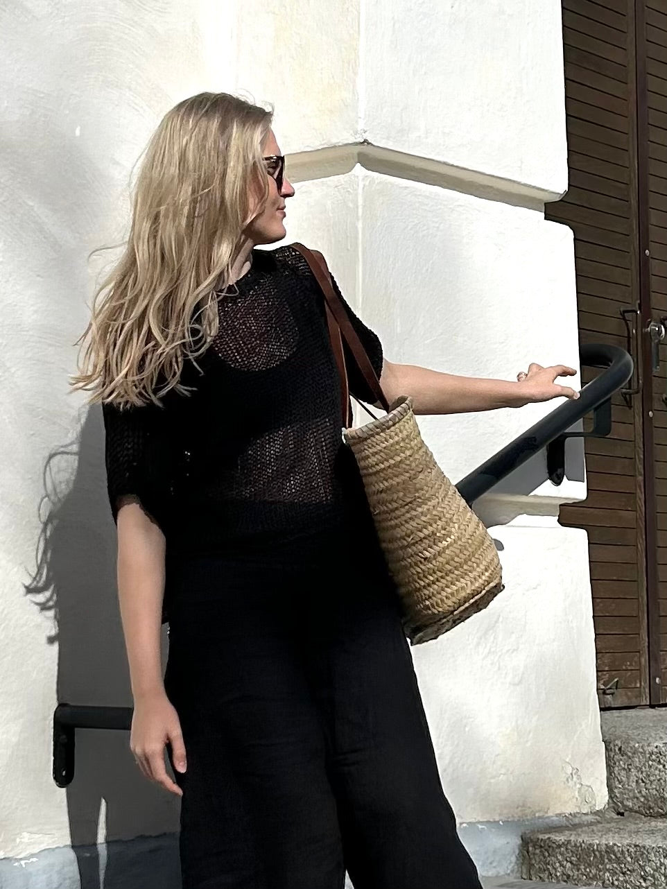 Zoe cotton sweater, black