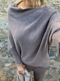 Clea asymmetrical sweater, chai