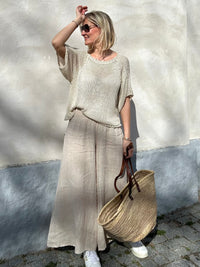 Alena linen trousers, light sand