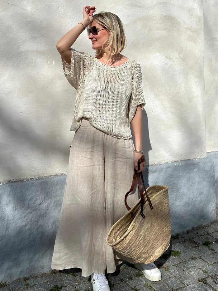 Alena -pellavahousut, light sand