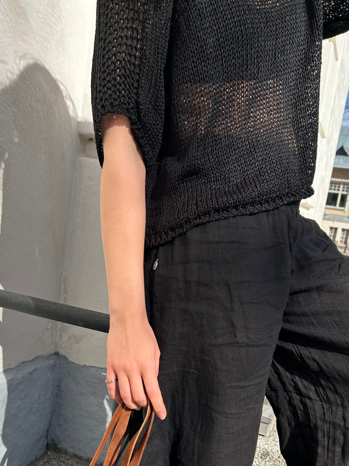 Alena -pellavahousut, musta