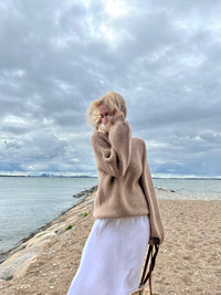 Mountain Village merino wool sweater, off-white