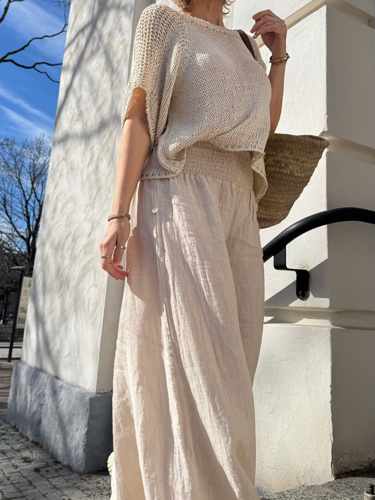 Alena linen trousers, light sand
