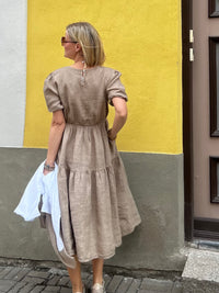 Alexandra linen dress, taupe