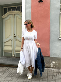 Alexandra linen dress, white