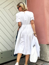 Alexandra linen dress, white