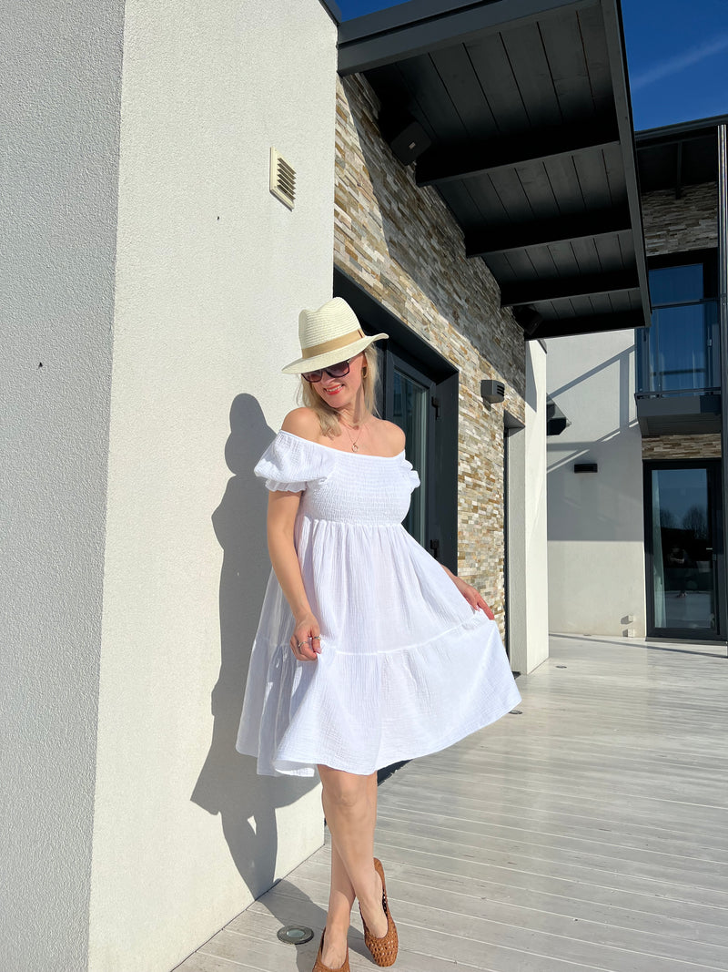 Beliz cotton dress, white