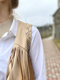 Meg fringe vest, sand