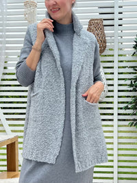 Fluffy cardigan, gray